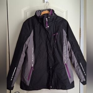 Women's Free Country Radiance Black & Purple 3-In-1 Inner &‎ Outer Jacket Coat L